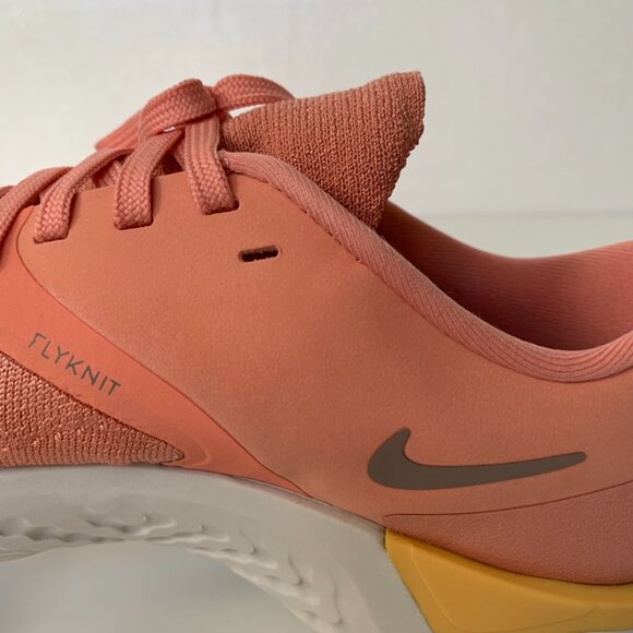 Nike React Flyknit Womens Size 9 Running Shoes Pink Quart/white/grey - Picture 5 of 12